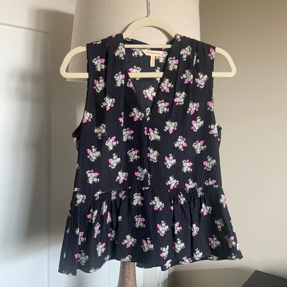 100% silk Rebecca Taylor sleeveless blouse, size 4
